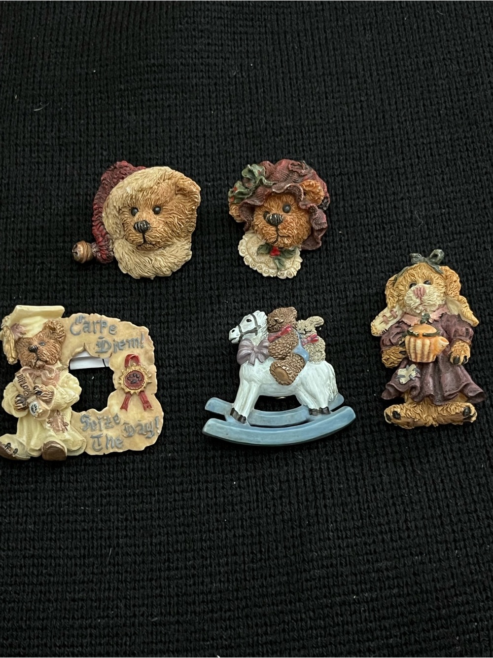 Vintage Boyds Bears Bearwear Resin Pins Brooches Lot of 5 Collectible